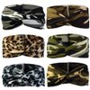 tiggell 6pcs Camo Leopard Headbands Elastic Bow Hairband Turban Twisted Head Wrap Knot Hair Accessories for Women Girls Running Sport Travel