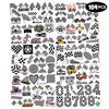 104 PCS Funny Race Car Checkered Flag Black and White Temporary Tattoos Sticker Birthday Party Decorations Supplies Favors Gifts Boys Girls Men Women Cute Racing Fake Tattoo School Prizes Carnival