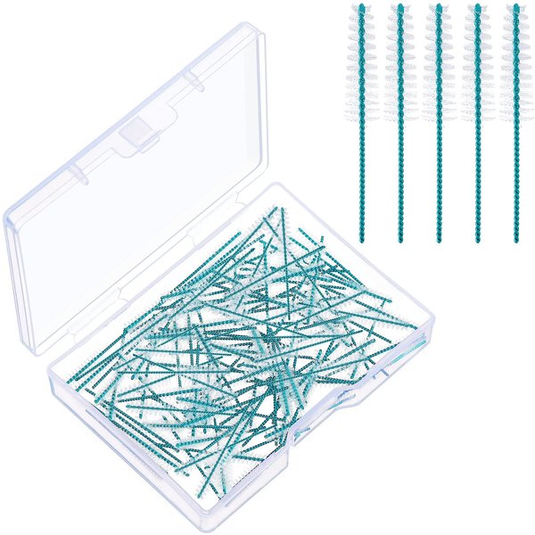 Cowwell Interdental Brush Teeth Soft Dental Picks Tooth Floss Interdental Brush Betweens Interdental Brush Refills White Refills for Tooth Cleaning (Middle, 60 Pieces)