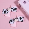 Small Pink Cow Print Hair Bow Clips for Baby Girls,Cute Moo Cow Grosgrain Ribbon Bow Alligator Barrettes Pins,Toddler Infant Children Kids Teens Animal Birthday Party Decor Accessories Gift