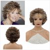 Aimole Women Synthetic Wig Natural Mid length Curly Hair Blonde Wigs (12-83)