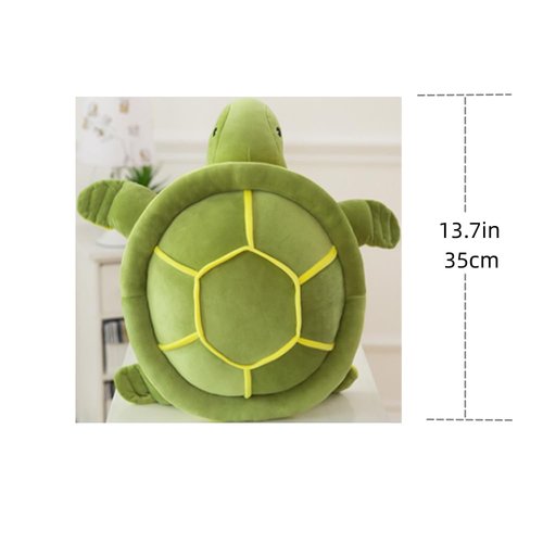 OPHRBU Turtle Stuffed Animals, Soft Plush Sea Turtle Stuffed Animals Plush Pillow Toys ，Green 1pack (13.7inch)