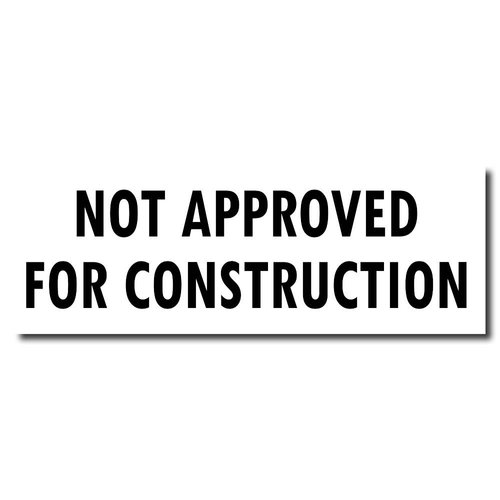 Large Self-Inking 'Not Approved for Construction' Stamp, Blue Ink, Ideal for Laborers - Quality Plan Stamp, 7/8 x 2-1/4 Size, Durable and Easy to Use, Ideal for Construction Site Use