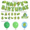 Cute Turtle Baby Party Supplies Set Including Little Turtle Happy Birthday Banner, Turtle Balloons, Turtle Cake & Cupcake Toppers, Ocean Animal Theme Party for Baby shower Boy Birthday Decorations