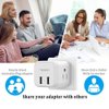 TESSAN India Plug Adapter, 5 in 1 Travel Adapter Plug with 3 US Power Outlets and 2 USB Charging Ports, US to India Nepal Bangladesh Maldives Nepal Pakistan Plug Adapter - Safe Grounded Type D Plug