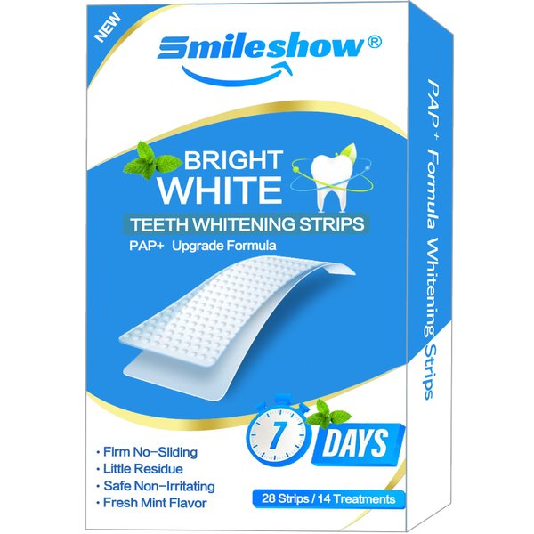 SMILESHOW Teeth Whitening Strips, Pap+ Formula for Sensitive Teeth, 28 Strips/14Pack,New Released Promotion
