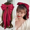 Red Ribbon Hairclip Vintage Satin Bow Bowknot Hairpin Women Hair Clip Hair Accessories for Women Beauty and Personal Care