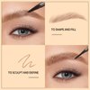 Music Flower eyebrow pencil,Dual-Ended Microfilling Eyebrow Pen, Liquid Eyebrow Pen with 4 Micro Brush-Tip Applicator & Brow Defining Eyebrow Pencil with Precision Tip (Brown)