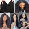 Ainmeys Curly V Part Wigs Brazilian Kinky Curly Human Hair Wigs for Black Women V Shape Wigs No Leave Out Lace Front Wigs Upgrade U Part Wigs Glueless Full Head Clip In Half Wigs(26IN 180% Density)