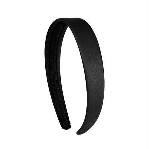 Ayaoch Black 1 Inch Satin Hard Headband Solid Hair band for Women and Girls