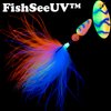 Panther Martin PMUVM_6_COB FishSeeUV Marabou Fishing Spinner Lure - Chartreuse Orange Blue - 6 (1/4 Oz)