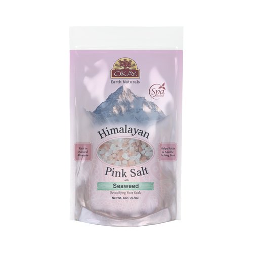 Himalayan Pink Salt with Seaweed Soothing Mineral Soak Leaves Feet Feeling Cleansed,Refreshed and Relaxed No Parabens,No Silicones,No Sulfates For All Skin Types Made In USA 8oz