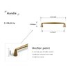 Goo-Ki Vintage Retro Antique Brass Zinc Alloy Cabinet Handles - 5.03''(128mm) Hole Center Affordable Luxury Cabinet Pull Hardware for Bedroom, Kitchen, 6 Pack…