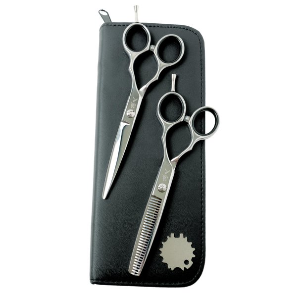 Ronin Hair Cutting Shears Set by Tokko Katana, Professional Scissor Kit, 6.5" Sharp Stainless Steel Regular & Thinning Haircut, Grooming Scissors for Barber, Hairdresser, Salon Professional, & DIY