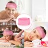 100 Pieces Disposable Spa Headbands Bulk Individually wrapped,Hair Facial Elastic Head Band Wraps,Soft Non-Woven Skin Care Face Washing Headband,Girls Women Makeup Sauna Spa Party Supplies (Pink)