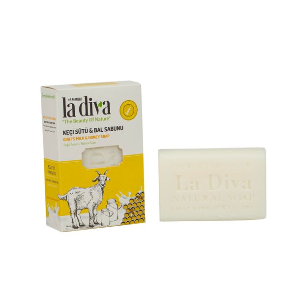 La Diva Organic Soap Collection - Hand Soap - Argan, Coconut Oil, Collagen, Donkey Milk, Lavender, and More - Premium Bar Soaps for Daily Hydration and Skin Nourishment (Goat's Milk & Honey)
