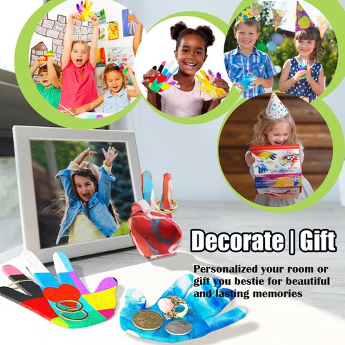 Arts and Crafts for Kids Girls Ages 8-12 6-8 4-8 4-6 - Make Your Own Clay Handprint Bowls,Halloween Crafts Christmas Party Birthday Gifts for 4 5 6 7 8 9 10 Year Old Girl (18 Colors)