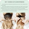 VINBAO Human Hair Extensions Clip in Hair Extensions Balayage Ash Brown to Caramel Blonde 14 Inch 100g 6pcs Remy Clip in Hair Extensions Straight Thick Hair Extensions (#10/16/16, 14'')
