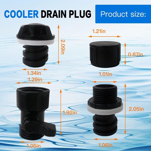 Qblahip Upgraded Cooler Drain Plug Hose Connection, Replacement Drain Plug with Garden Hose Shut Off Valve for YETI Cooler/YETI Tundra Cooler/Roadie Cooler/Tank Cooler