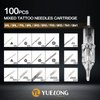 Tattoo Cartridge Needles - Yuelong 100PCS Assorted Tattoo Needle Cartridges with Membrane Standard Round Liner Shader Magnum 3rl 5rl 7rl 9rl 3rs 5rs 7rs 9rs 7m1 9m1 for Tattoo Artists