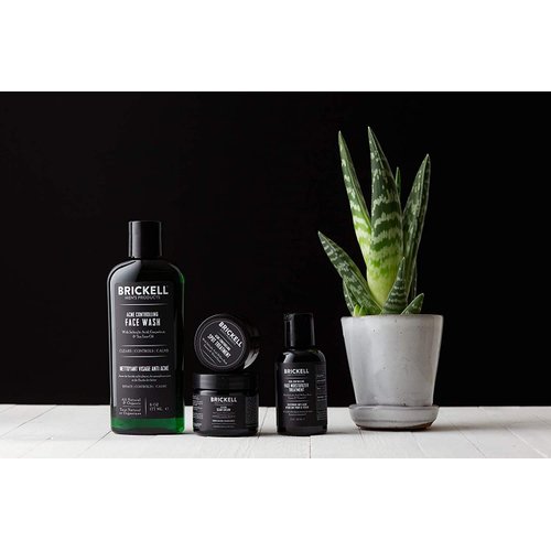 Brickell Men's Acne Controlling System for Men, Acne Fighting Face Moisturizer Treatment, Face Wash, Spot Treatment, and Scar Cream, Natural & Organic