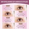 Individual Lashes 220 Clusters Eyelashes Extensions 4 Types Natural Fairy Manga Lashes 6-11mm Mixed Lashes Clusters DIY at Home (A Type & Fishtail & Fairy & Bottom Lashes)