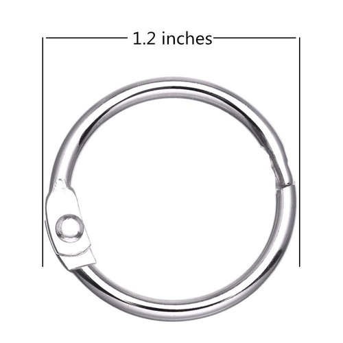 Antner 50 Pack Loose Leaf Book Binder Rings 1.2 Inch Nickel Plated Key Rings O-Ring for School Home Office