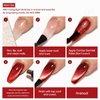 Gellen Cat Eye Gel Nail Polish - 18ml Burgundy Red Gel Polish with Magnet Stick Glitter Reflective Holographic Nail Polish UV Gel Valentine Nail Art