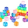 40pcs 6-Sided Game Dice Set Standard Game Dice for Broad Game Math Teaching Translucent Acrylic Game Dice with 8 Colors (5pcs/Set)