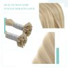 YoungSee U Tip Hair Extensions Human Hair Ash Blonde with Bleach Blonde Highlights U Tips Remy Hair Extensions for Women Highlights Keratin Hair Extensions Human Hair Hot Fusion Blonde 20In 1G/S 50G