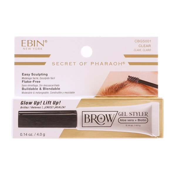 Secret of Pharaoh Brow Gel Styler - Water Resistant, Long Lasting Clear Eyebrow Gel for Natural Makeup Look, Great for Lift-Up Styling, Sculpting & Defining, Biotin and Aloe Vera Infused