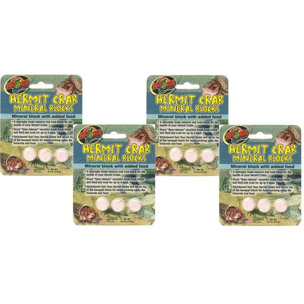 (4 Pack) Zoo Med Laboratories Zoo Hermit Crab Mineral Blocks