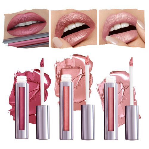 Runway Rogue Silk Glam Liquid Lipstick Lip Trio, Long Wear Liquid Lipstick Pack, (‘First Class’, ‘Jet Set’, ‘Trophy Wife’)