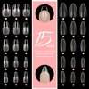 SOCORIA Soft Gel X False Nail Tips 2 Styles Kit - Medium Coffin, Medium Almond 480PCS Pre-shaped Matte Full Cover Acrylic Fake Nail Tips for Nail Extension DIY Manicure Salon Home 15 Sizes