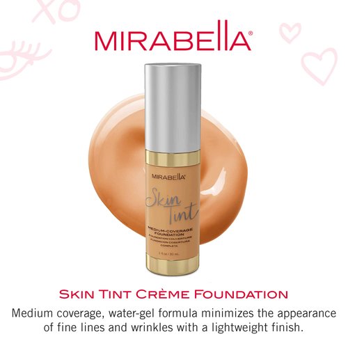 Mirabella Skin Tint Crème Full Coverage Liquid Mineral Foundation - IV W, 30ml/1.0 fl.oz.