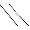 Miabella Genuine 2mm Black or Brown Italian Leather Cord Chain Necklace for Men Women with 925 Sterling Silver Clasp Made in Italy (Black, 16)