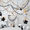 Black and Gold Streamers, 6 Rolls 492 Ft Gold Black Silver Crepe Paper Party Streamers Tassels Backdrop Party Supplies for Halloween Bachelorette Party Bridal Shower Wedding Birthday, 82 Ft/Roll