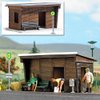 Busch 1458 Wooden Bus Stop Shelter HO Structure Scale Model Structure