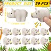 Silipull 50 Pieces Rubber Rhinoceros Bath Toy Bulk Tiny Rhino Toys Float Squeak Mini Rhinoceros Squeezable Toys Bathtub Toys for Baby Shower Party Supplies, 2.87 x 2.01 x 1.18 Inches