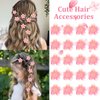 YISSION 20Pcs Small Pink Flower Hair Clips for Girls Women Cute Flower Hair Pins Artificial Flower Clips for Hair Floral Hair Barrettes Wedding Bridal Hair Accessories for Girls Women