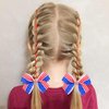 4th Of July Hair Bow Clips America Flag Girl Bow Clip Independence Day Bow Alligator Clips Diamond BowHairpins Patriotic Parade Clothing Hair Decoration for Women And Girls