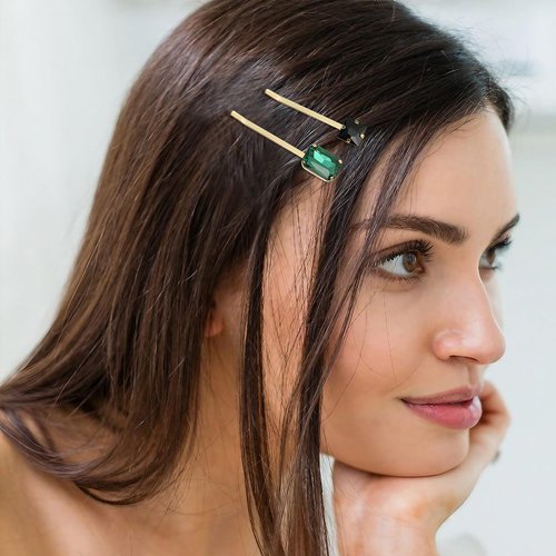 enophe Gold Hair Clips – Dazzling Rhinestone Bobby Pins for Women, Vibrant Selection, Elegant Styling, Durable Metal(pack of 10)