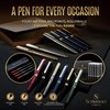 Scriveiner Black Lacquer Rollerball Pen - Stunning Luxury Pen with 24K Gold Finish, Schmidt Ink Refill, Best Roller Ball Gift Set for Men & Women, Professional, Executive Office, Nice Pens