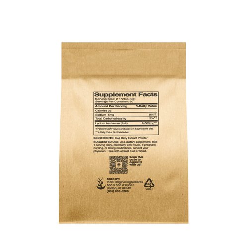 Pure Original Ingredients Goji Berry Powder (1lb) Wolfberry, Traditional Herbal Supplement, Non-GMO