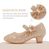 Dufannie Gold Flower Girl Dress Toddler High Heels Flower Girl Shoes for Wedding Birthday Party Princess Dress Performance Shoes Big Little Girls Flats(3303Gold 13)