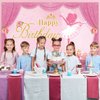 Tatuo Ballerina Birthday Party Decorations Photography Backdrops Ballet Girls Backdrop Supplies Dance for Baby Shower Supplies, Pink, 60x32 inches