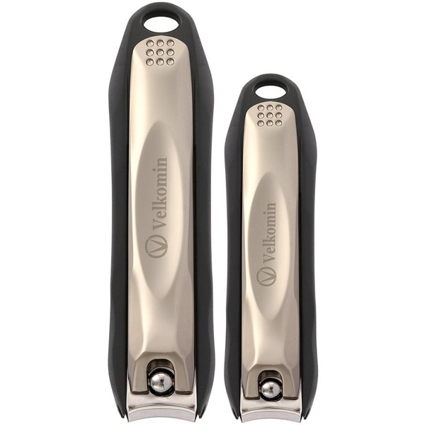 2pcs Nail Clipper Set with Comfort Grip Nail Catcher, Ultra Sharp & Durable Nail Clipper Cutters Trimmer for Men and Women, 18-month Replacement Warranty