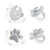 HLLMX 2 PCS Mini Manicure Palette Wearable Metal Nail Art Polish Holder Palette Finger Ring Gel Polish Mixing Tray Nail Art Tools (Silver)