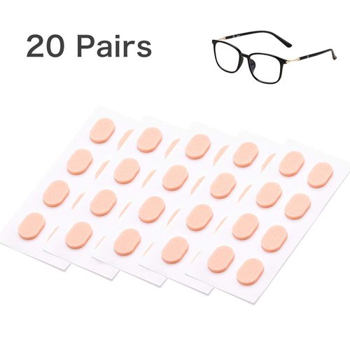 Festful Eyeglass Nose Pads,20 Pairs of Soft Foam Nose Pads, Self-Adhesive Anti-Slip Soft Foam Glasses Nose Pads (Skin Color/1mm)