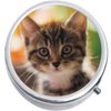 Cute Cat Kitty Medicine Vitamin Compact Pill Box - Portable Pillbox case fits in Purse or Pocket